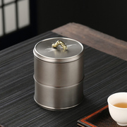 锡罐大号储茶罐便携茶具密封储物罐锡器茶仓家用存茶罐纯锡茶叶罐