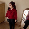 女童新年红色毛衣童装秋冬公主风洋气超甜娃娃领针织衫上衣