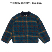 THE NEW SOCIETY儿童羊毛外套深蓝拼色格纹时尚上衣丨RollingKids