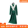 高货639元木系列中式复古大波浪双排扣连衣裙当季春装女装折