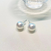 天然海水珍珠澳白珍珠正圆，极光耳钉耳环深圳五年老店