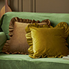 纯色丝绒抱枕 荷叶边中古欧式沙发靠垫简约现代轻奢客厅美式靠枕