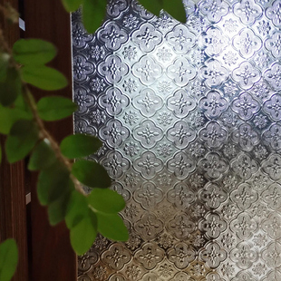 经典中式复古海棠花玻璃贴纸透光不透明窗户玻璃隔断贴膜老式装饰