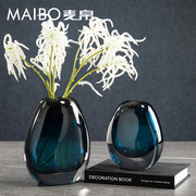 现代轻奢彩色琉璃花瓶创意玻璃艺术品摆件客厅玄关餐桌装饰摆设