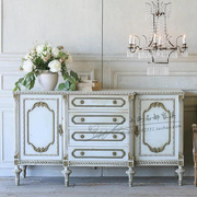 法式新古典(新古典)实木雕花，斗柜欧式复古餐边柜，客厅装饰柜美式乡村储物柜