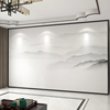 定制壁布3D现代中式山水电视背景墙壁纸客厅装饰墙纸影视墙布壁画