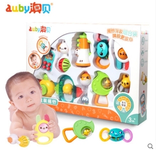 澳贝10只组合装牙胶摇铃，奥贝礼盒新生，婴儿宝宝玩具0-1岁玩具