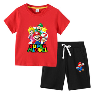马里奥Mario超级玛丽男童夏装套装夏季儿童装短袖衣服两件套薄款