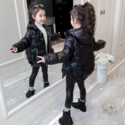 女童棉衣冬装儿童时尚韩版中长款棉袄加厚棉服女孩，中大童洋气外套