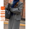 2023秋冬韩版高端西装式，双面羊绒大衣女，高级灰色加厚毛呢外套