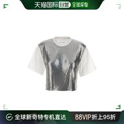 香港直邮潮奢pacorabanne女士，金属色网纱，t恤23axto639co0481