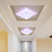 现代简约过道走廊灯led正方形，水晶玄关灯嵌入式家用入户灯具