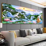 山水风景画客厅装饰画新中式招财壁画现代简约沙发背景办公室墙画