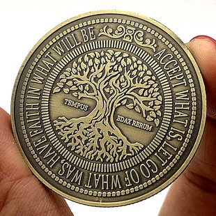 欧美塔罗生命树沙漏十二星座镀青古铜纪念章 把玩工艺礼物纪念币