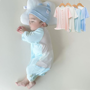 一岁女宝宝夏装睡衣，1一2岁幼儿男童夏季莫代尔连体婴儿透气
