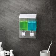 创意挂壁式手动双头皂液器500毫升卫生间酒店洗手液机透明皂液器