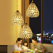 led餐厅灯吊灯三头现代简约水晶餐吊灯单头个性，吧台餐桌饭厅