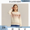 elandkids衣恋童装，冬季女童洋气，圆领提花针织衫毛衣