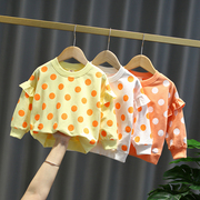 女宝宝春装长袖卫衣，t恤0-1-2-3岁女童装上衣，纯棉打底衫婴儿衣服潮