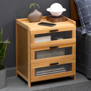 床头柜简约现代置物架小型柜子床边柜储物实木边几出租房用
