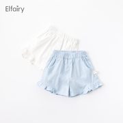 Elfair女童短裤婴儿花苞裤夏季薄款外穿儿童休闲夏装女宝宝裤子