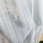 日式白纱 编织蕾丝镂空纱帘 纯白窗纱提花窗帘简约半遮光滤光隔断