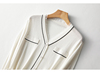 韩国，拼色假两件长袖针织开衫2024年春款女装外套羊毛混纺欧根纱