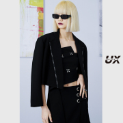 黑色短款西装外套女ux春秋，款设计感小众高级感小个子西服