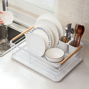 沥水碗碟架厨房漏水双层沥干台面，碗柜筷子收纳盒餐具柜碗柜置物架