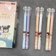 晨光nanci与子成说中性笔学生用0.35mm黑色全针管水性笔小清新简约时尚可爱少女心顺滑笔芯高颜值签字笔A1725