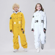 儿童滑雪服套装男童女童防水防风保暖透气连体滑雪衣1231w