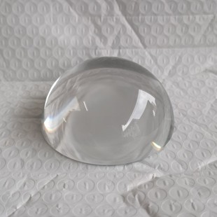 玻璃纯透明半球，80mm装饰水晶球摆件实心，半边球镇纸diy定制磨砂