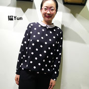 韫yun女装衬衫2019秋季波点，雪纺衬衫女长袖韩版显瘦圆点上衣