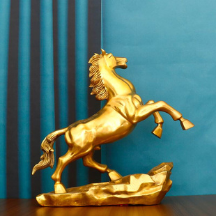 铜马摆件风水招财马到成功纯铜，家居客厅办公室装饰工艺品大号唐马