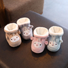 婴儿鞋冬季加绒软底棉鞋加厚0一3个月6-12月新生儿男宝宝学步防掉