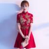 新娘敬酒服2024夏季红色中国风显瘦平时可穿短款结婚小礼服女