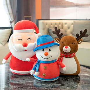 圣诞老人公仔抱枕麋鹿暖手捂布娃娃毛绒玩具玩偶儿童圣诞节礼物女