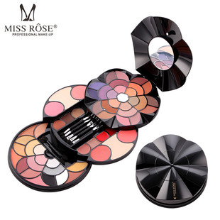 missrose花型57色眼影盘腮红，粉饼口红组合全套装彩妆盒化妆盒