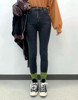 韩国东大门23秋季深色，小脚铅笔裤，高腰修身显瘦牛仔裤女