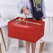 红色盒子结婚伴手礼盒空盒，超大号衣服包装盒生日长方形礼物盒
