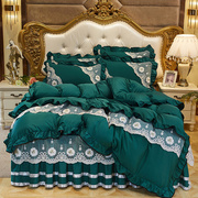 床上用品床裙四件套春夏蕾丝防滑床套单双人床罩被o套4件套1.51.