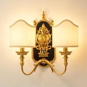 法式全铜壁灯欧式别墅，奢华复古客厅书房卧室，床头灯具脱蜡铜灯创意