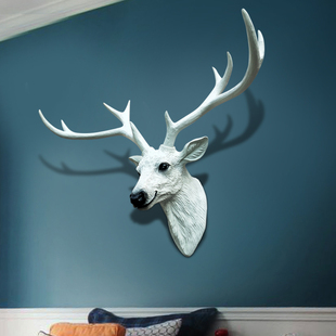 鹿头装饰壁挂北欧风格招财仿真动物头客厅走廊，过道墙面挂饰小大号