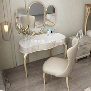 实木化妆桌化妆家美代现椅简约白色可t折叠多功能镜子
