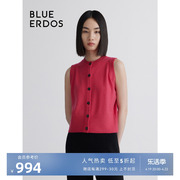 100%山羊绒，blueerdos秋冬修身针织开衫，背心b236a2007