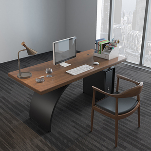 loft铁艺实木电脑桌台式创意家用书桌子，简约现代办公桌北欧老板桌
