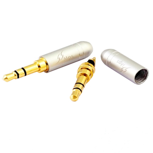 台湾mpsfalcon-3.5黄铜镀金铝壳发烧耳机，维修立体声3.5mm插头