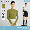 MOFAN摩凡春秋简约纯色圆领打底上衣女百搭显瘦修身针织衫