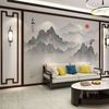 新中式大气山水壁画电视背景墙纸轻奢客厅沙发影视墙壁纸墙布2022
