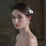 速发o597欧美优雅陶瓷花朵新娘头饰超仙婚纱，礼服造型发梳
